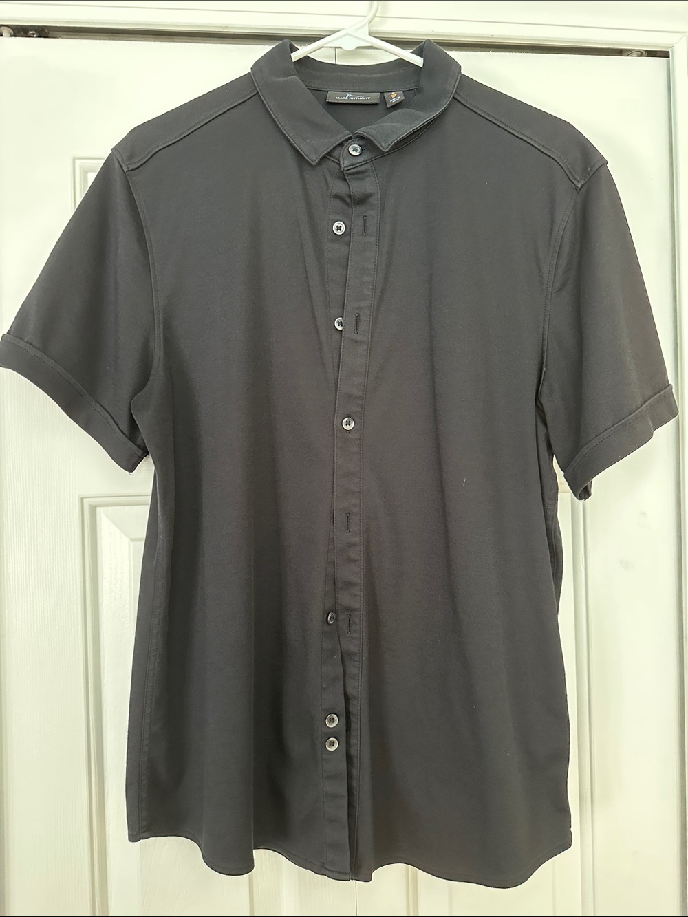 Marc Anthony Black Short-Sleeve Button Down Shirt